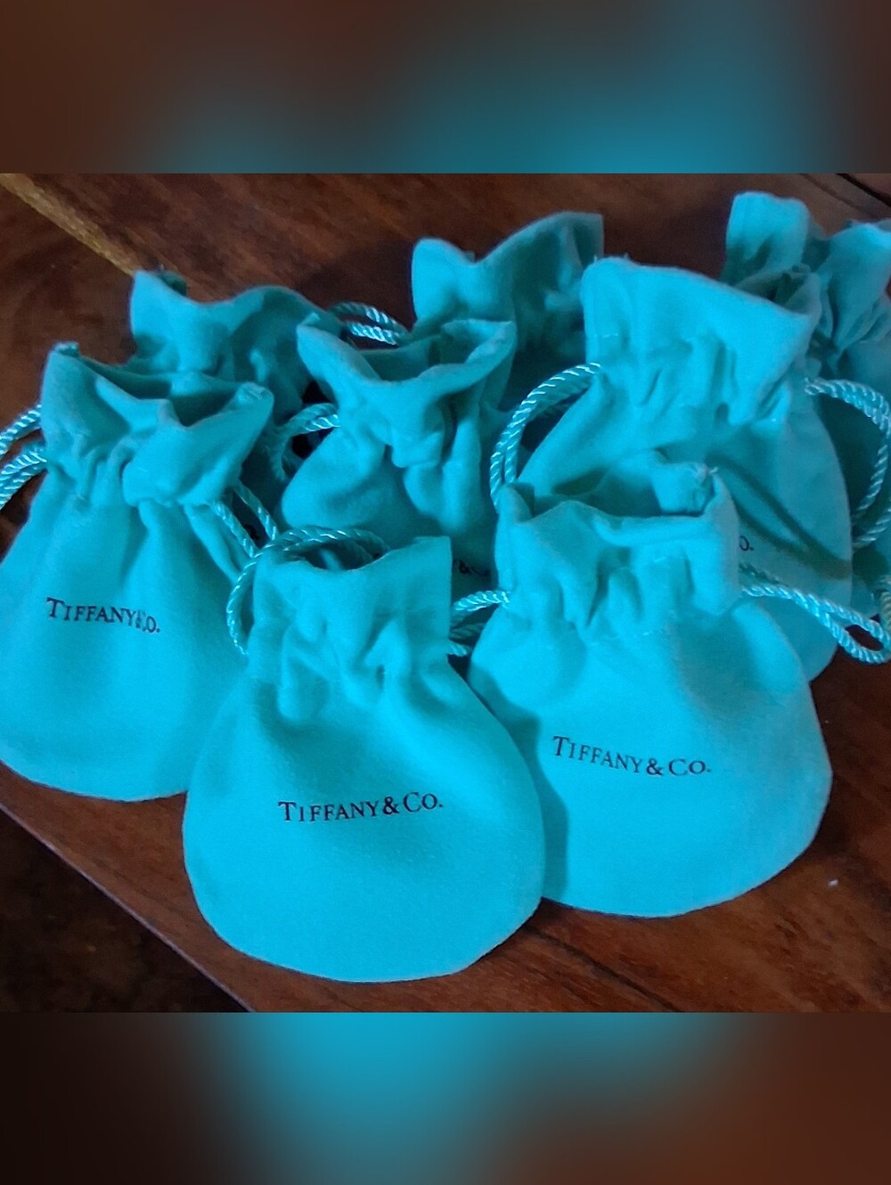 Set of 10 Tiffany & Co. Tiffany Blue Drawstring Jewelry Pouches